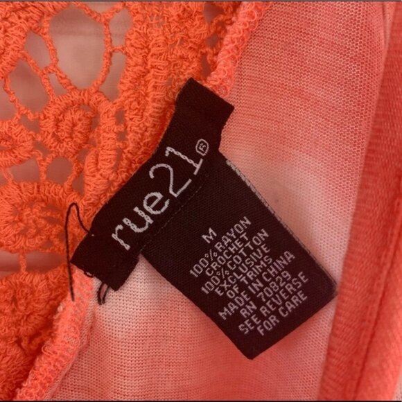 Rue21 White Coral Striped Tie Dye Lace Tank Top Size M - Picture 2 of 5